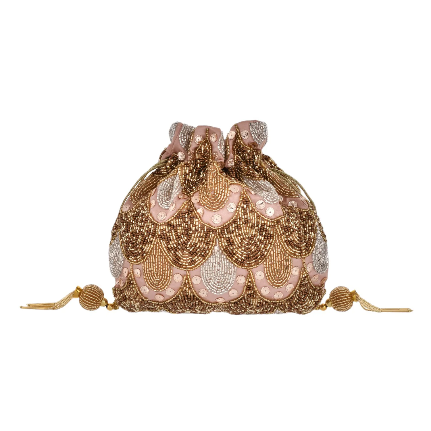 Trendy Bags Golden Beaded Potli - Image 7