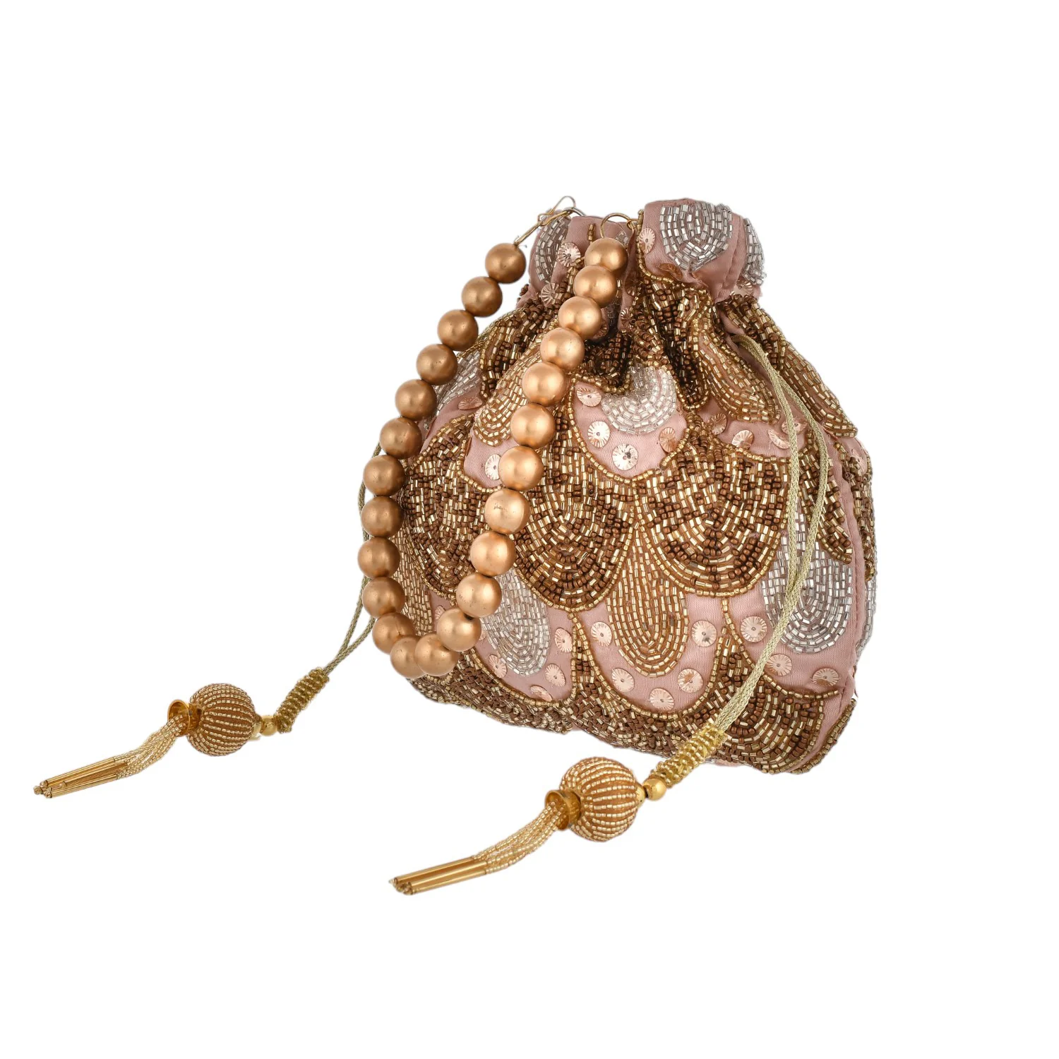 Trendy Bags Golden Beaded Potli - Image 8
