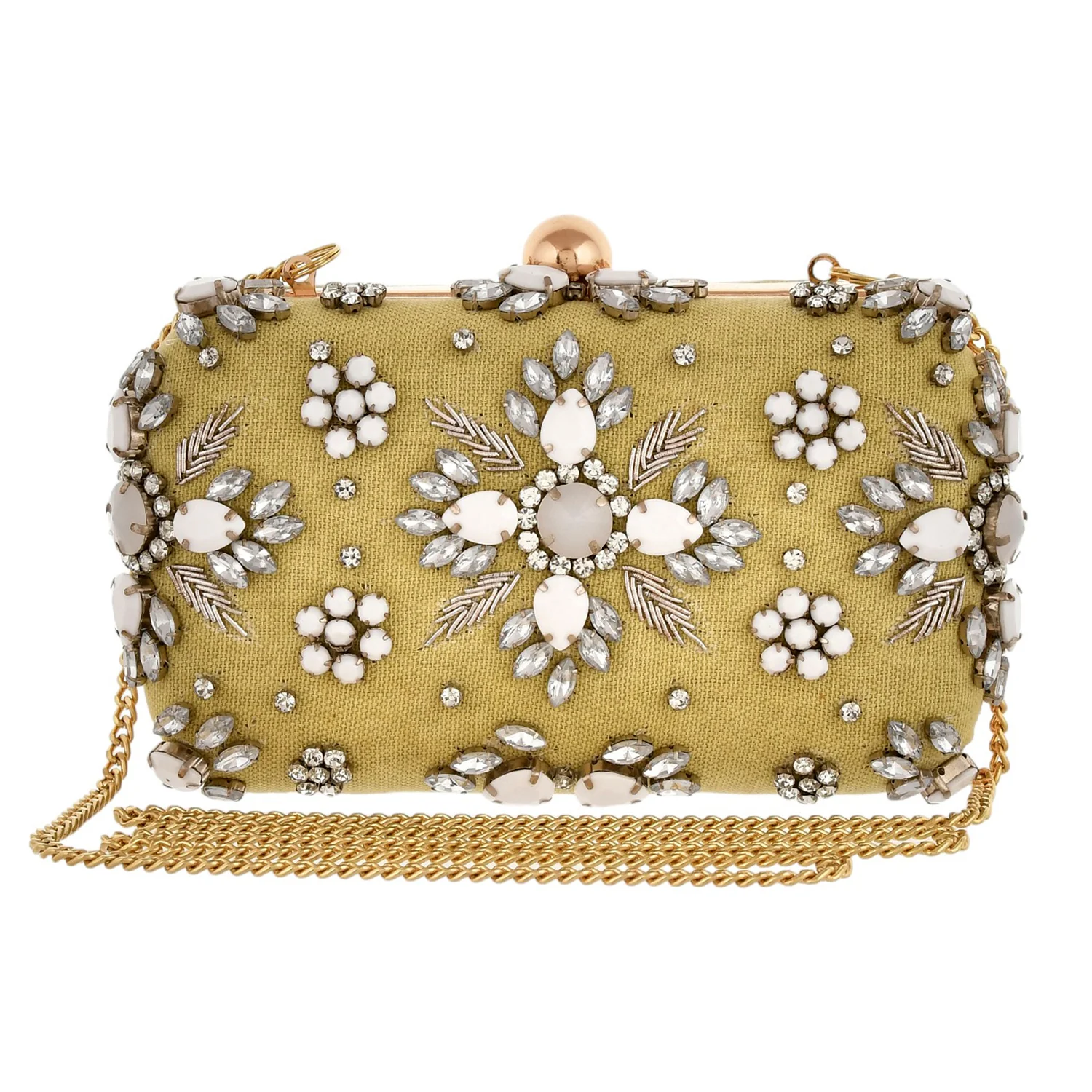 Trendy Bags Green Gems Studded Clutch - Image 4