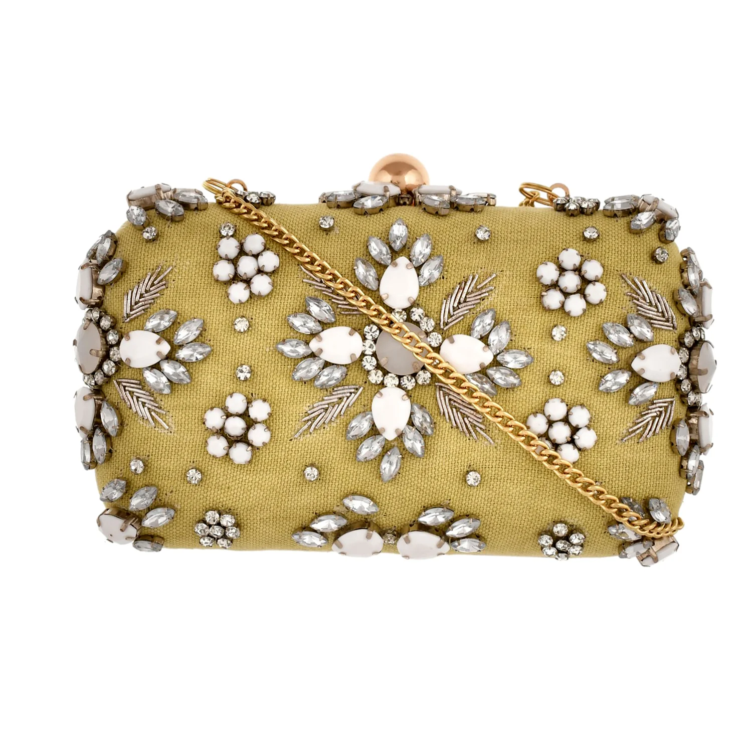 Trendy Bags Green Gems Studded Clutch - Image 5