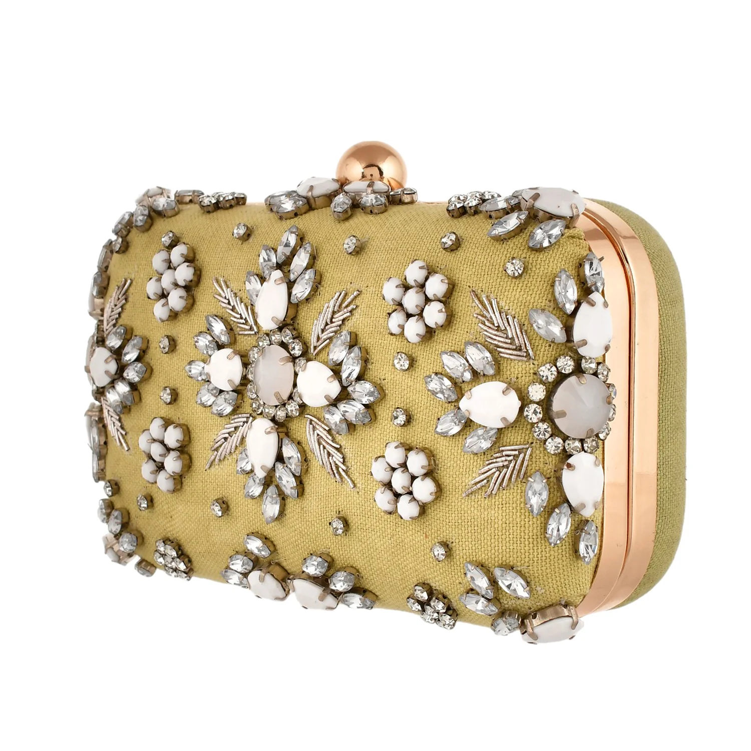 Trendy Bags Green Gems Studded Clutch - Image 7