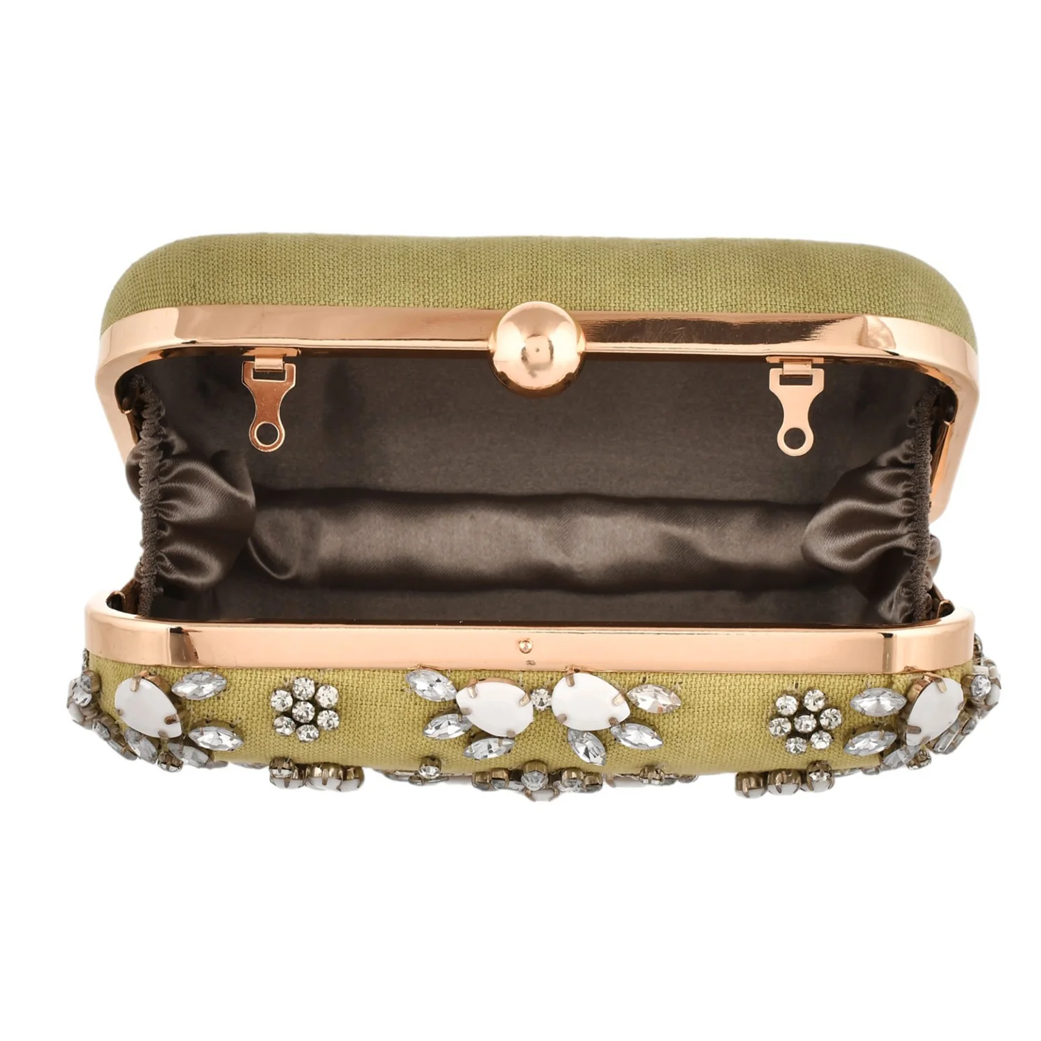 Trendy Bags Green Gems Studded Clutch - Image 8