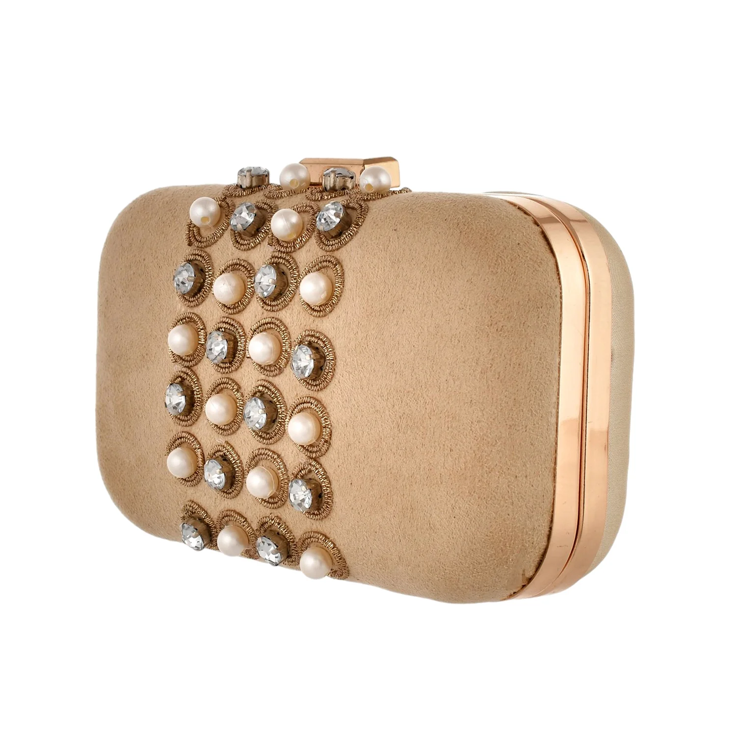 Trendy Bags Grey Gems Studded Clutch - Image 7