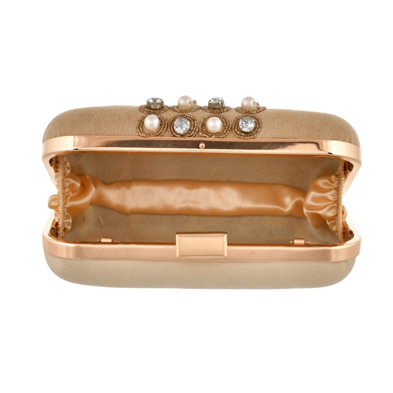 Trendy Bags Grey Gems Studded Clutch - Image 8