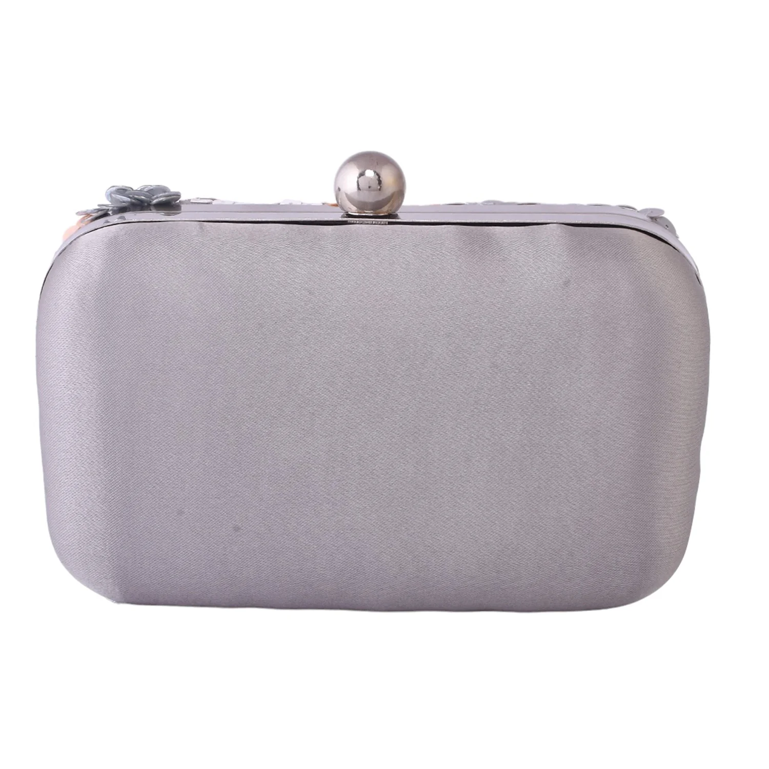 Trendy Bags Grey Sequins and Gems Clutch - Image 6
