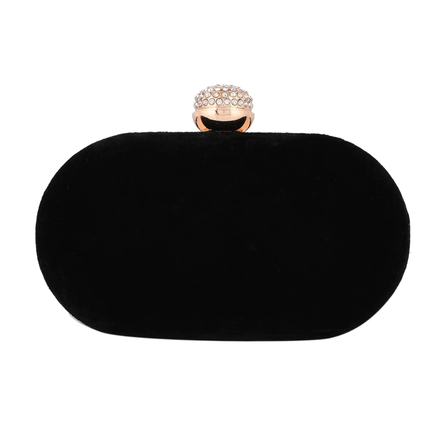 Trendy Bags Multicolored Stones Embellished Black Clutch - Image 6