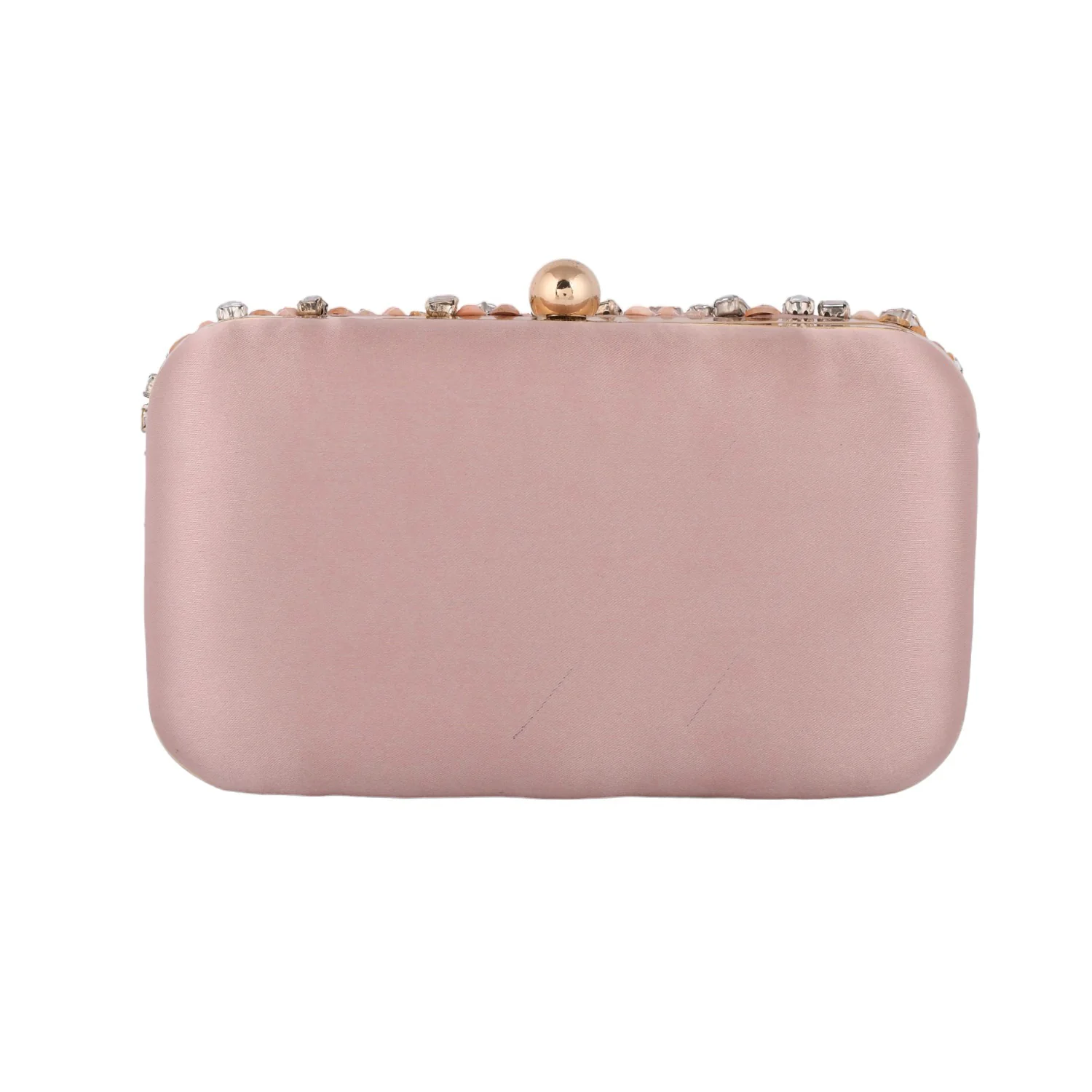 Trendy Bags Peach Coloured Stones Clutch - Image 6