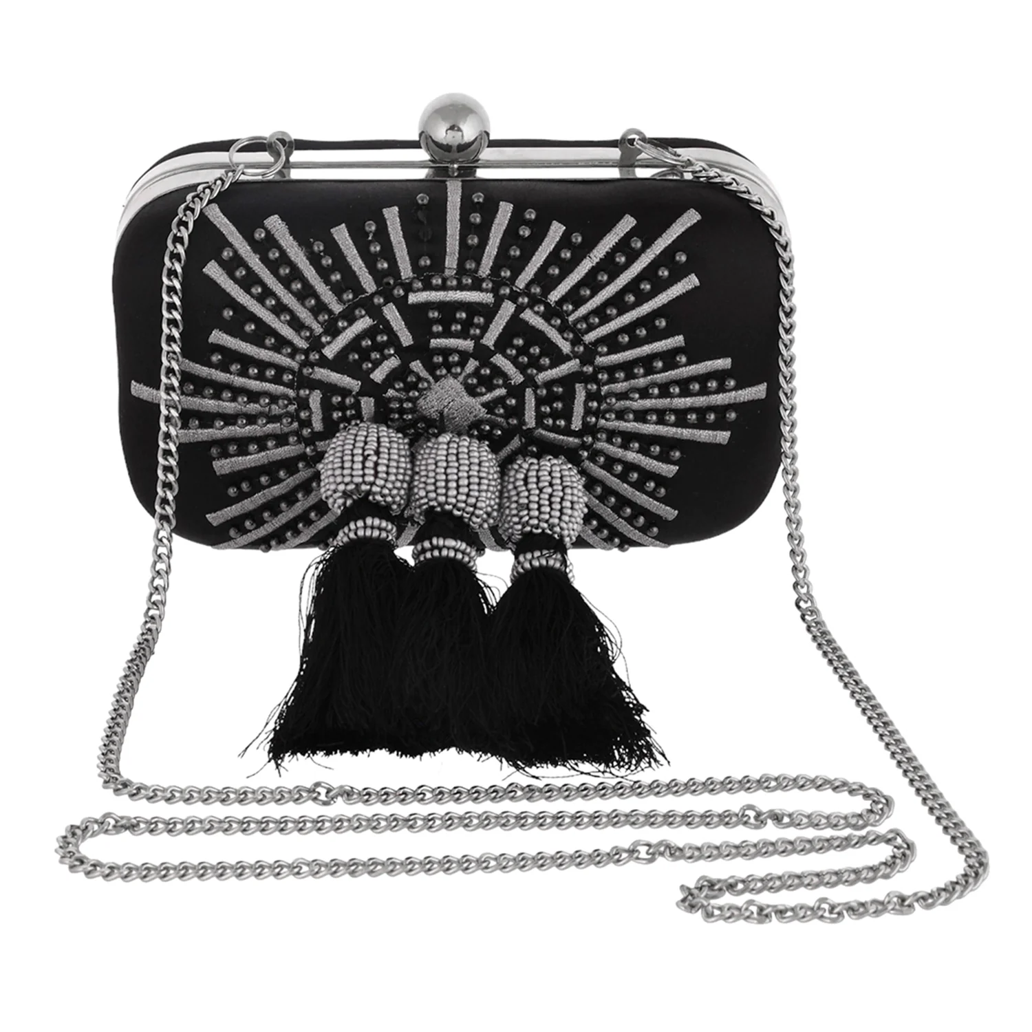 Trendy Bags Studded Tassels Clutch - Image 4
