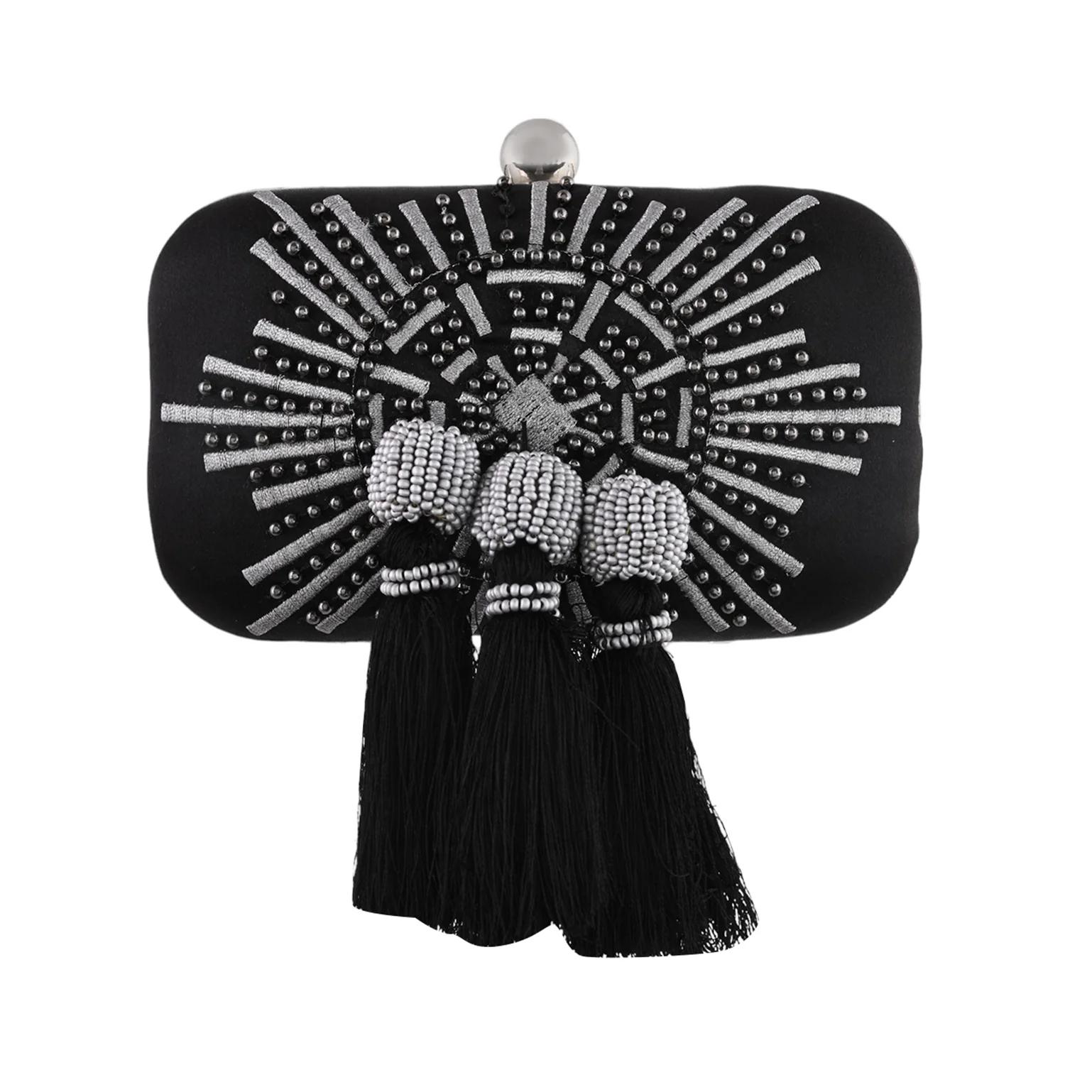 Trendy Bags Studded Tassels Clutch - Image 5