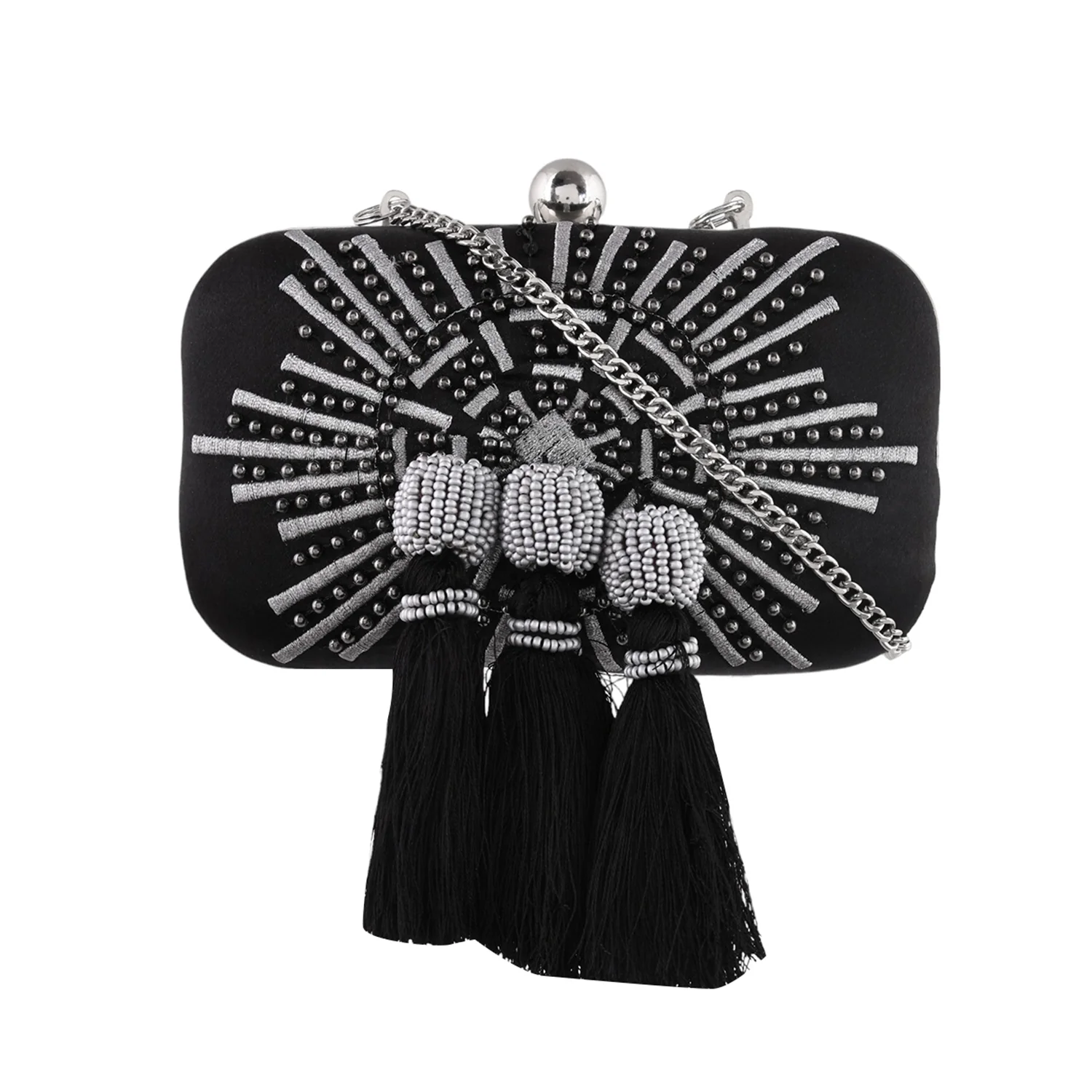 Trendy Bags Studded Tassels Clutch - Image 7