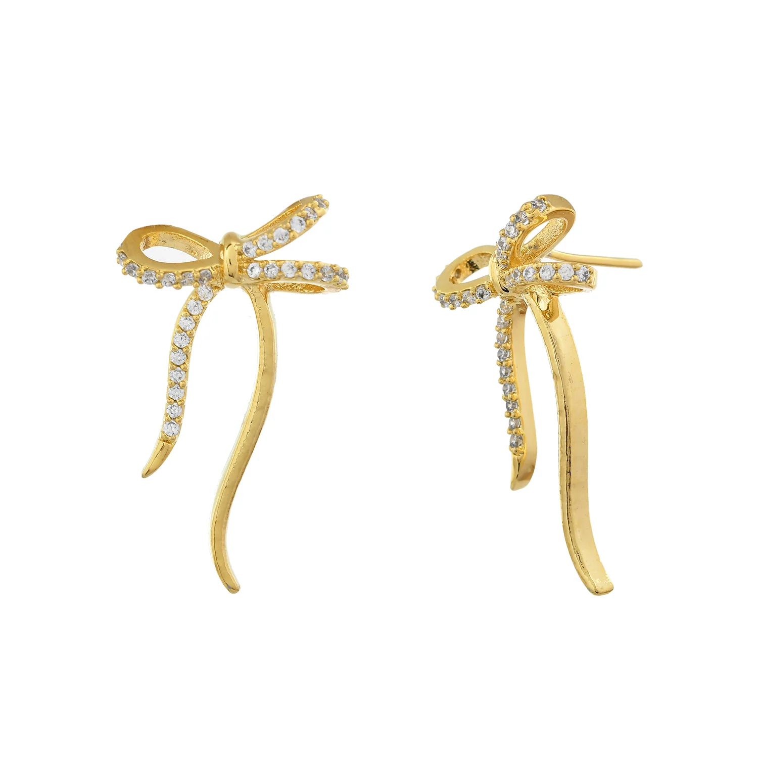 Trendy Cupid’s Ribbons Bow Stud Earrings - Image 3