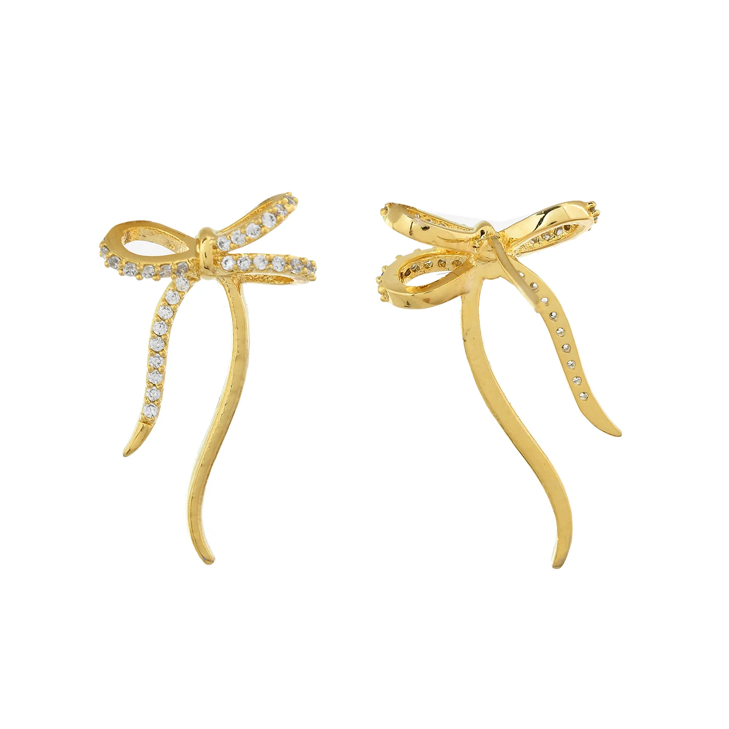 Trendy Cupid’s Ribbons Bow Stud Earrings - Image 5