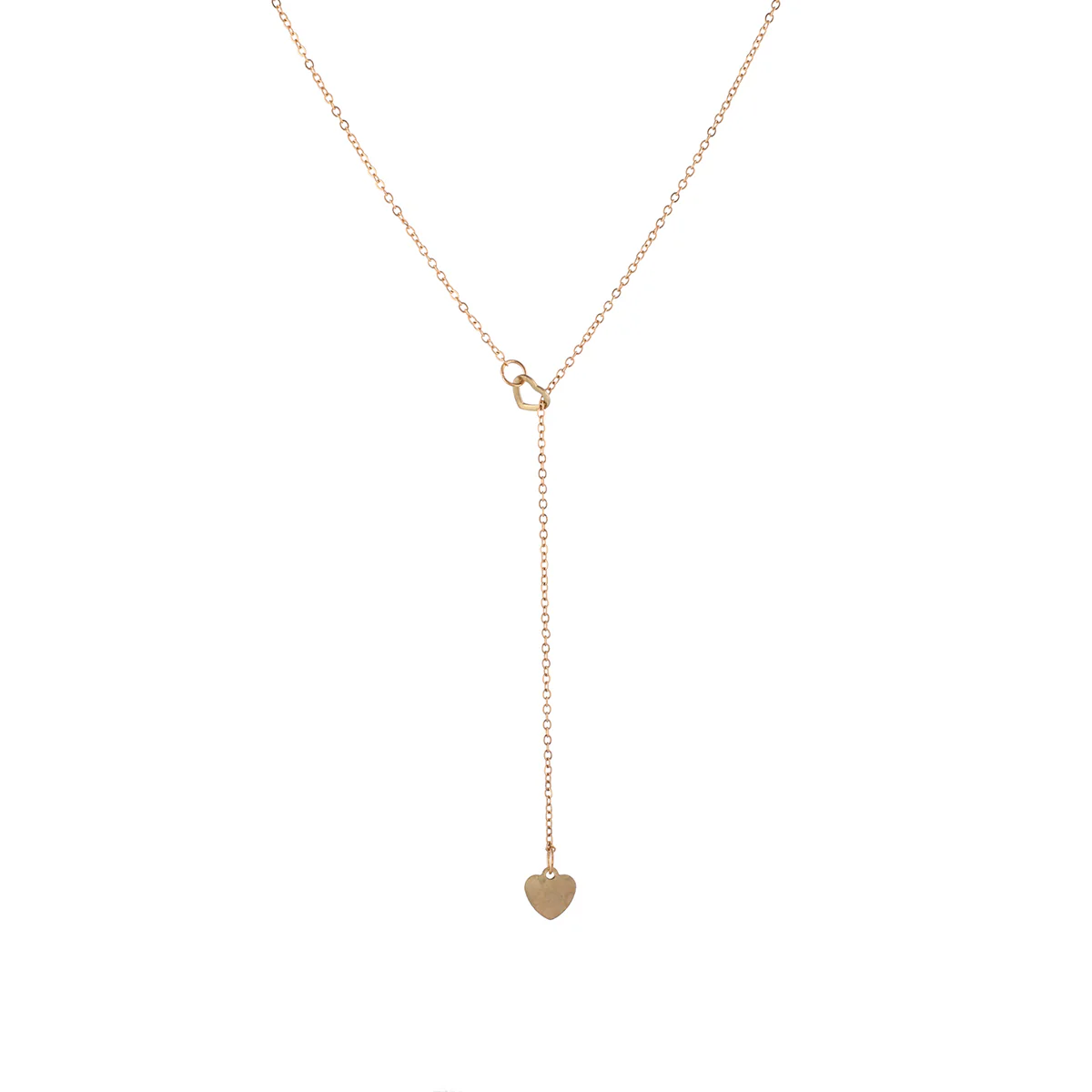 Trendy Essentials Heart Pendant Gold Plated Brass Necklace - Image 4