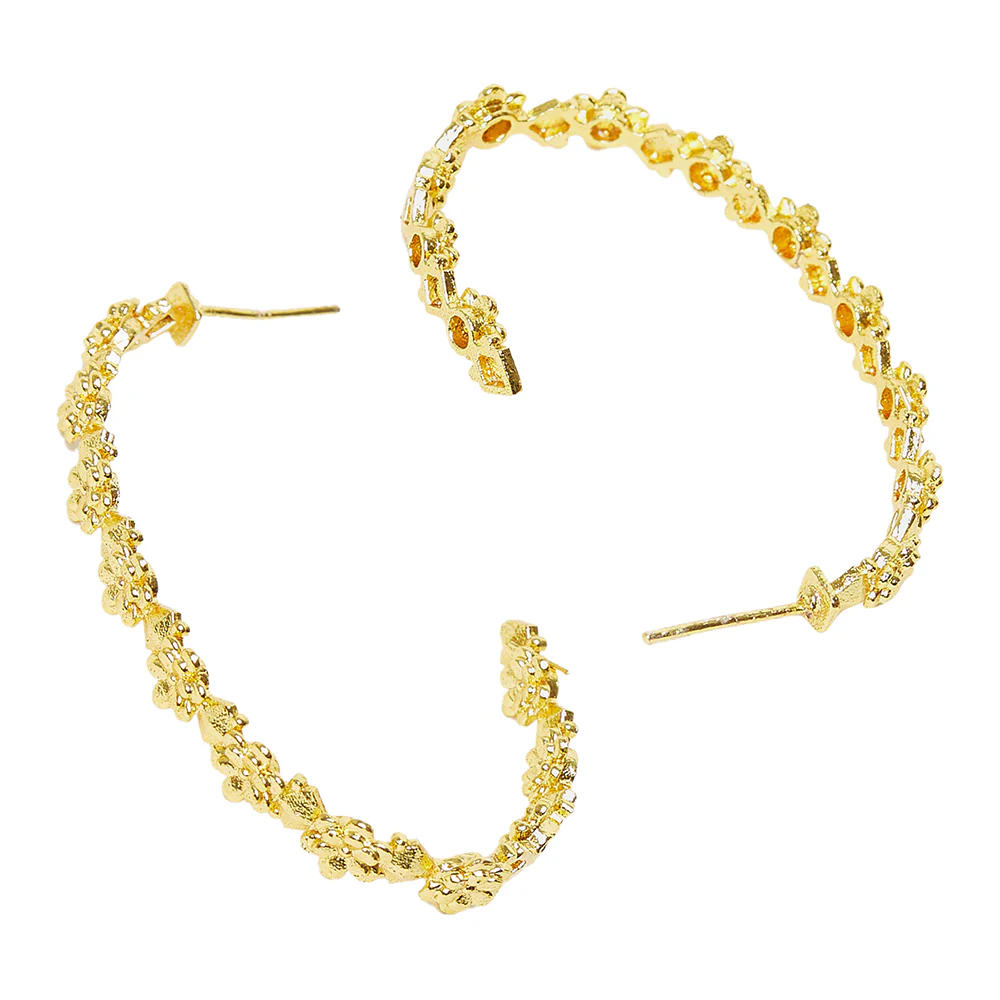Trendy Hoops- Gold Plated Large Styled Earrings - Image 3