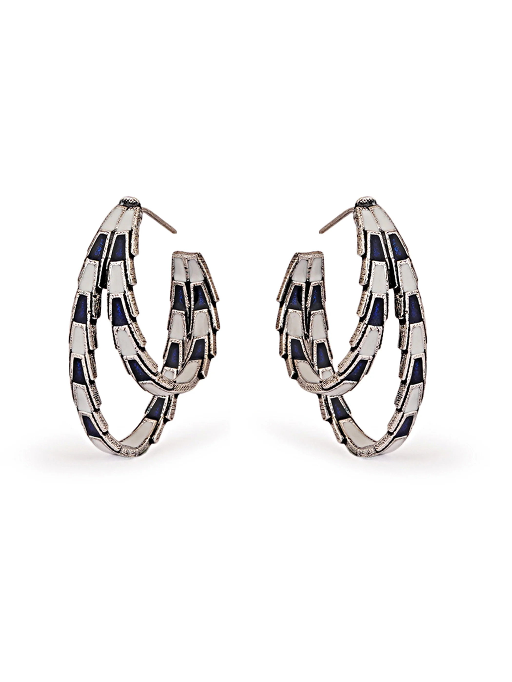 Trendy Hoops Silver Plated Enamelled Earrings - Image 7