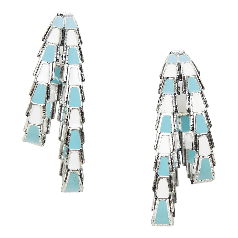 Trendy Hoops Silver Plated Brass Earrings - Image 3