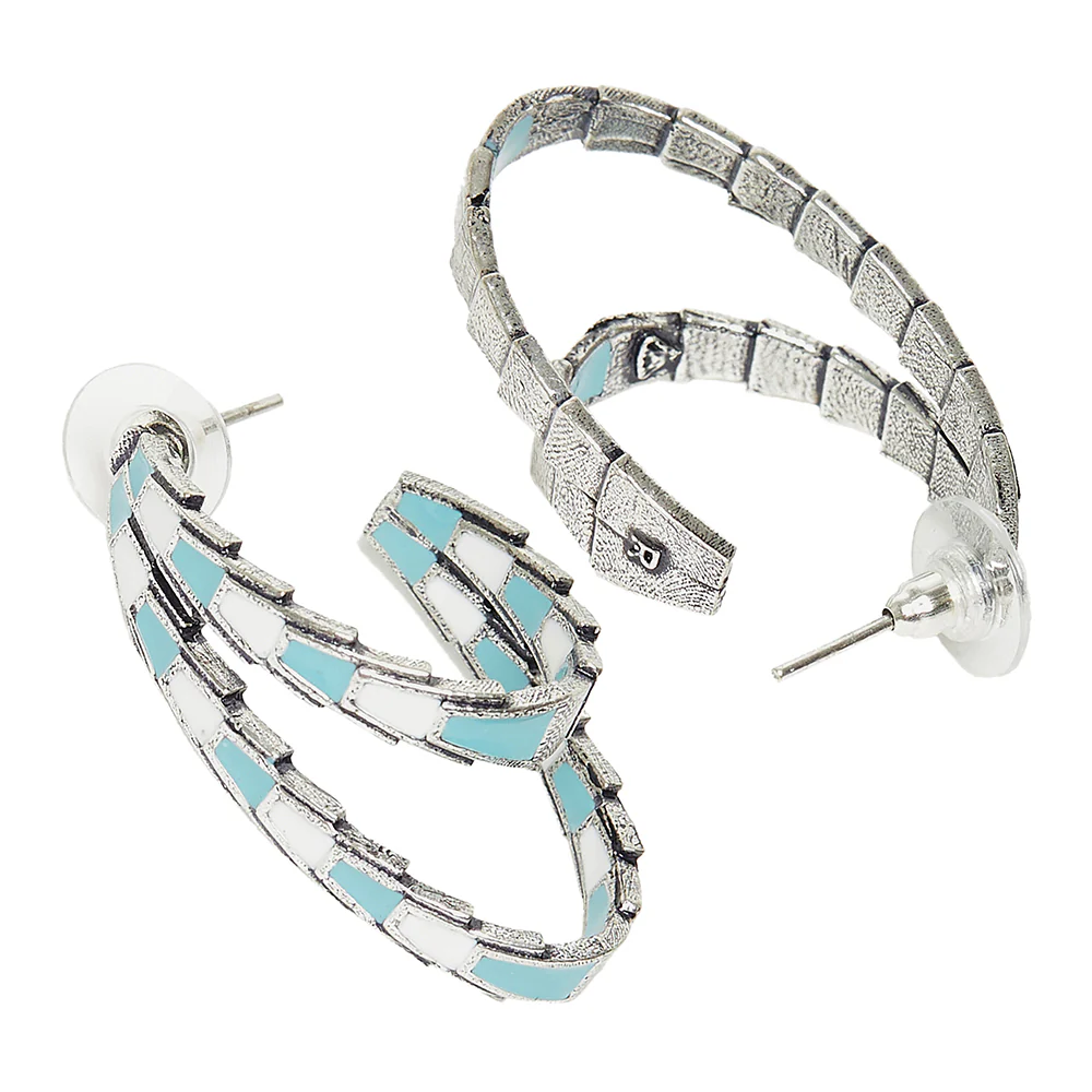 Trendy Hoops Silver Plated Brass Earrings - Image 4