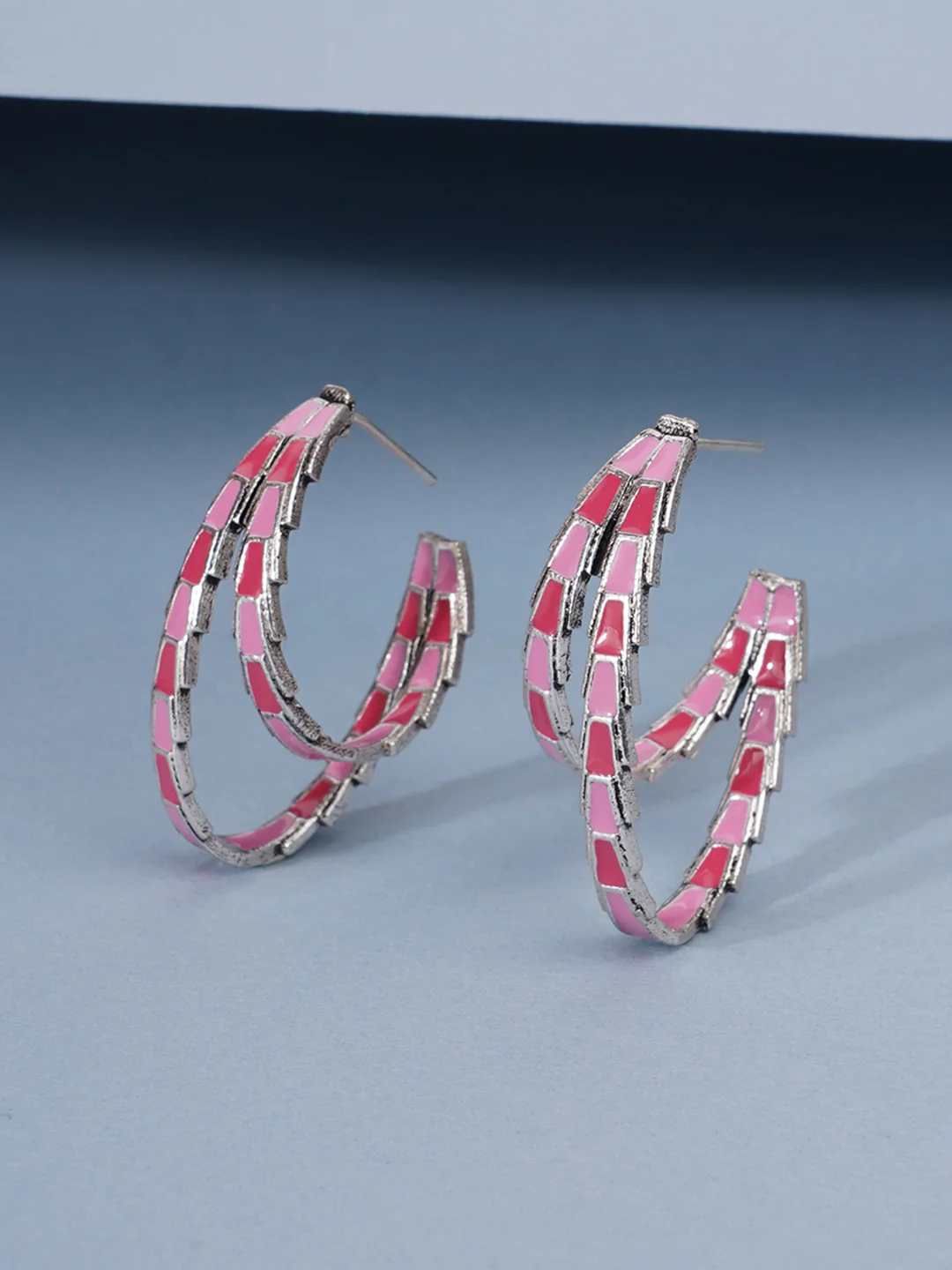 Trendy Hoops Twisted to Perfection Pink Earrings - Image 5