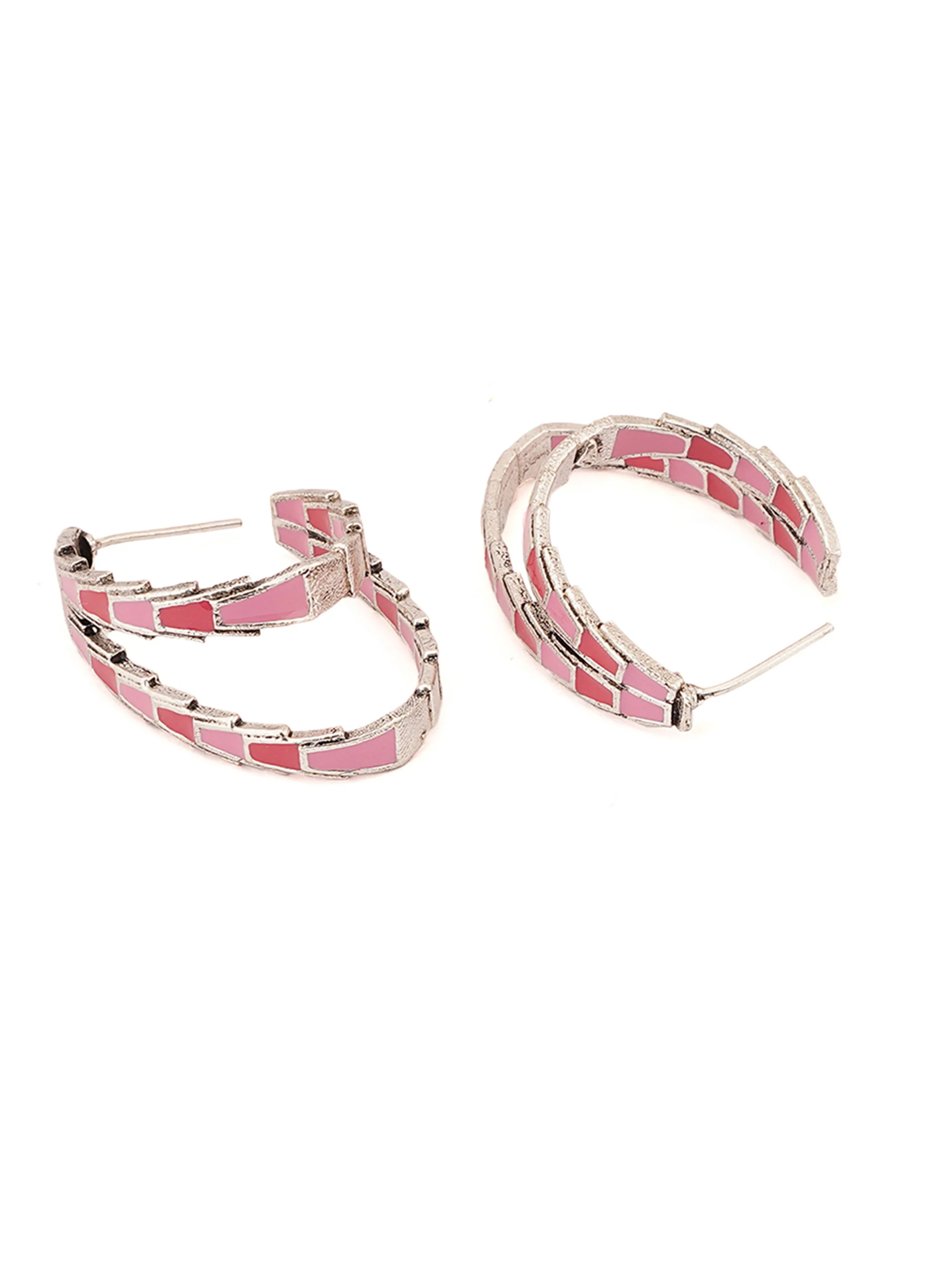 Trendy Hoops Twisted to Perfection Pink Earrings - Image 8