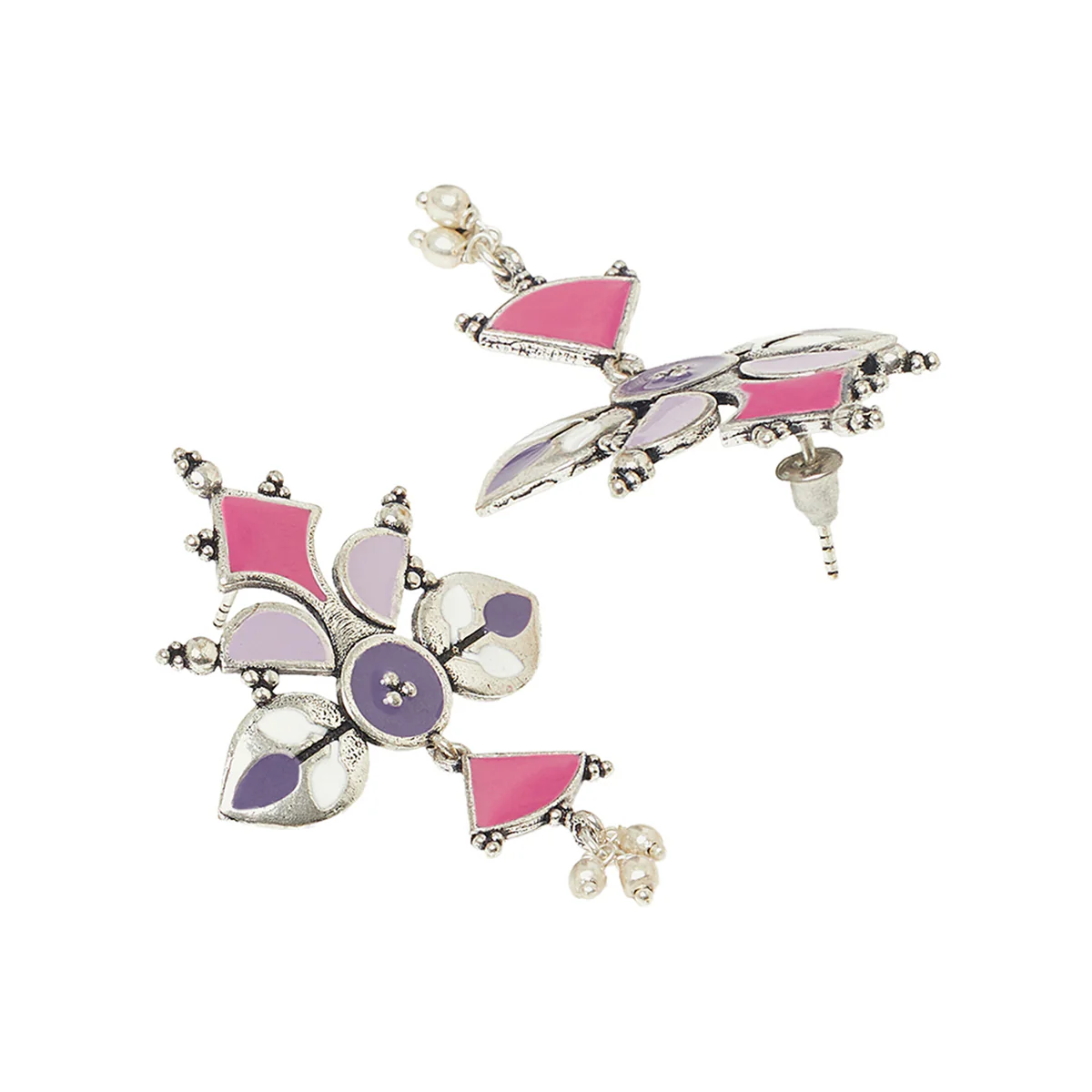 Festive Hues Colourful Silver Toned Jewellery Set - Image 5