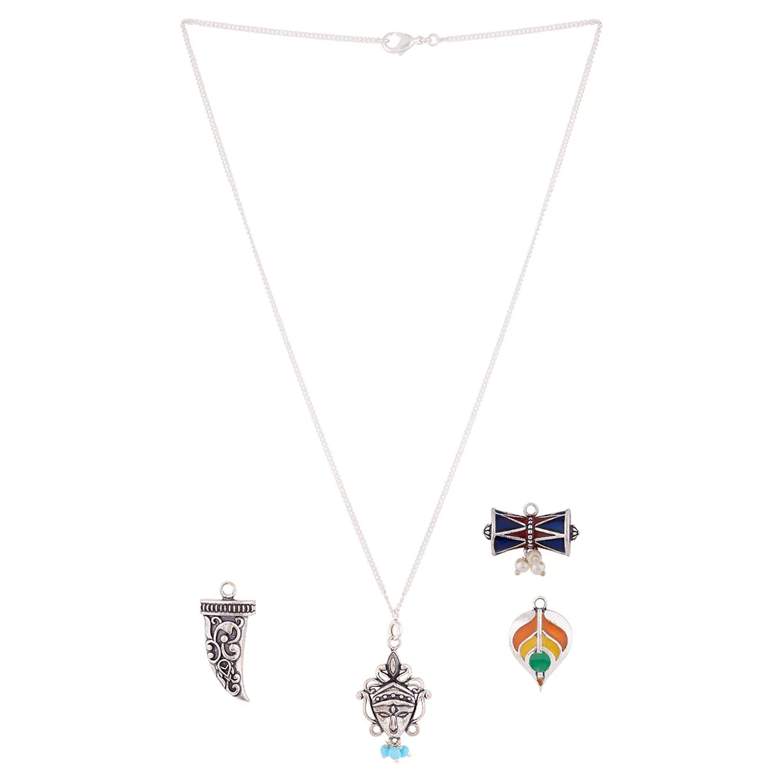 Tribal Inspired Motifs Mix-n-Match Earrings Chain Bracelet Combo - Image 4