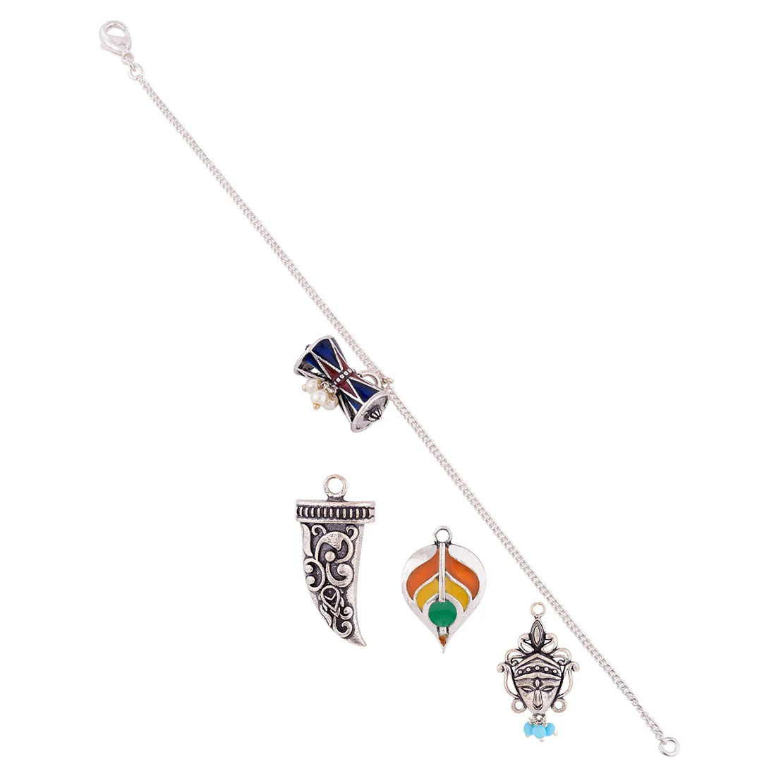 Tribal Inspired Motifs Mix-n-Match Earrings Chain Bracelet Combo - Image 8