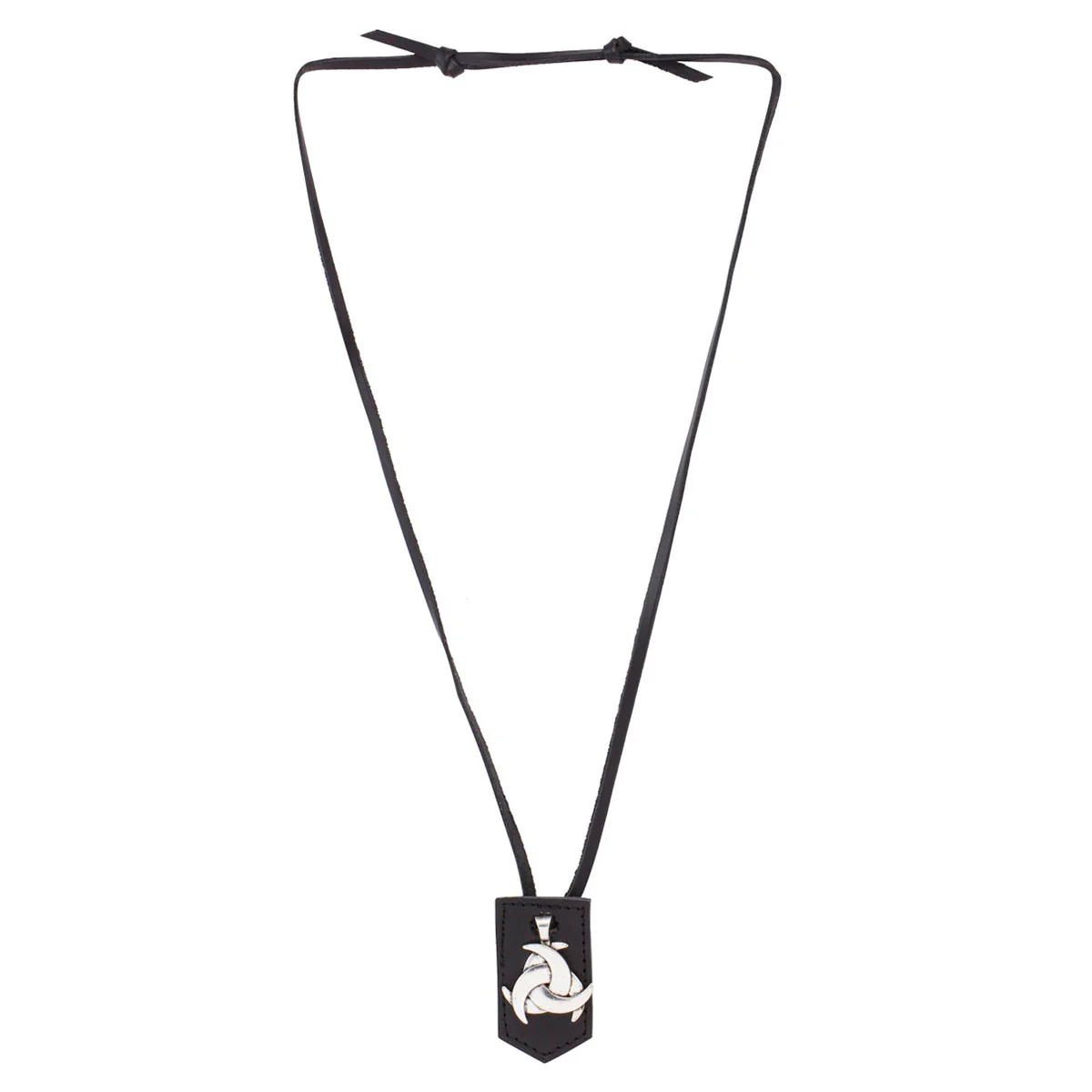 Tricrescent Moon Designer Pendant With Leather Chain For Men - Image 6