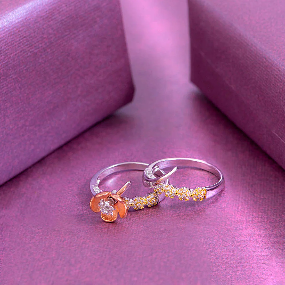 Troika Gems Embellished Brass Ring