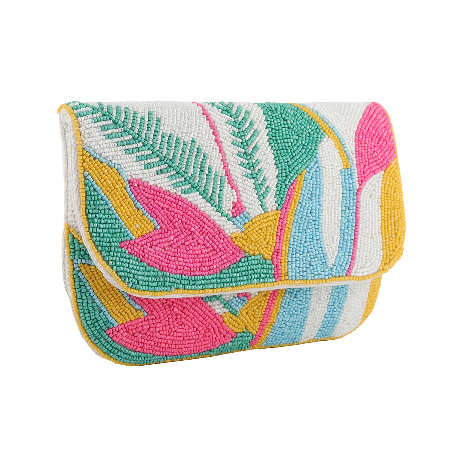 Tropical Bloom Beaded Clutch Bag - Image 6