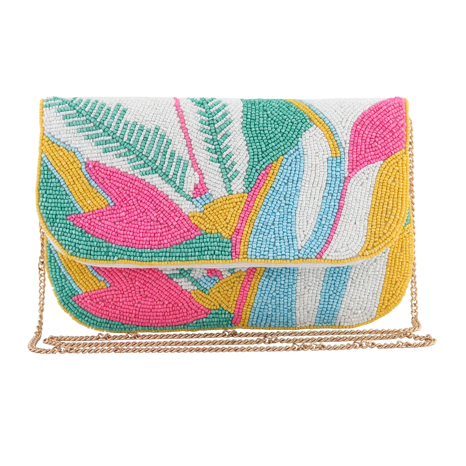 Tropical Bloom Beaded Clutch Bag - Image 8