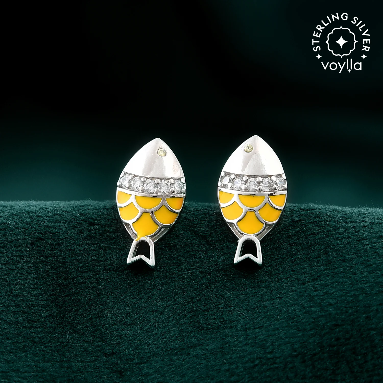 Tropical Wildlife Fish Kiss Sterling Silver Stud Earrings
