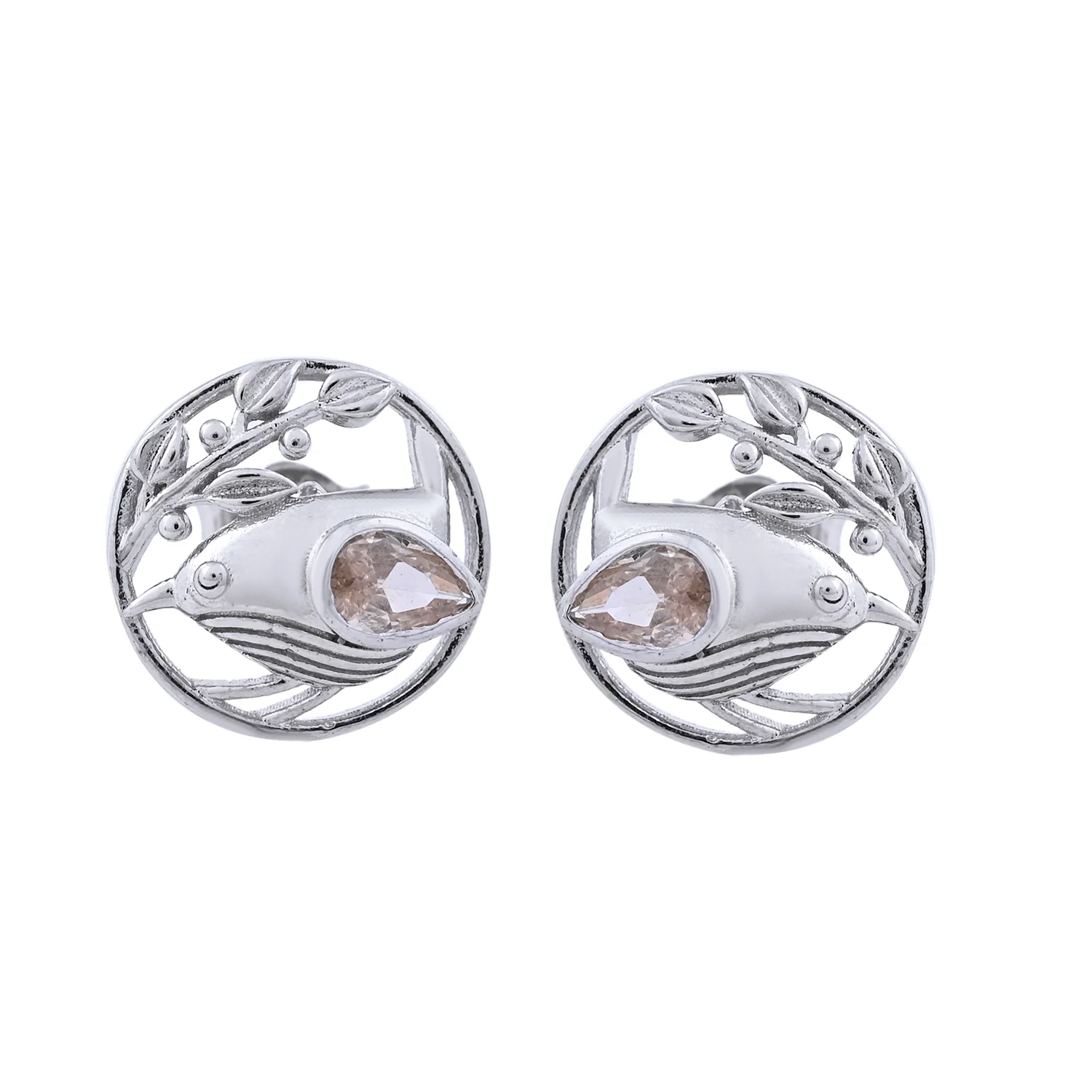 Tropical Wildlife Golden Wing Bird Sterling Silver Stud Earrings - Image 4