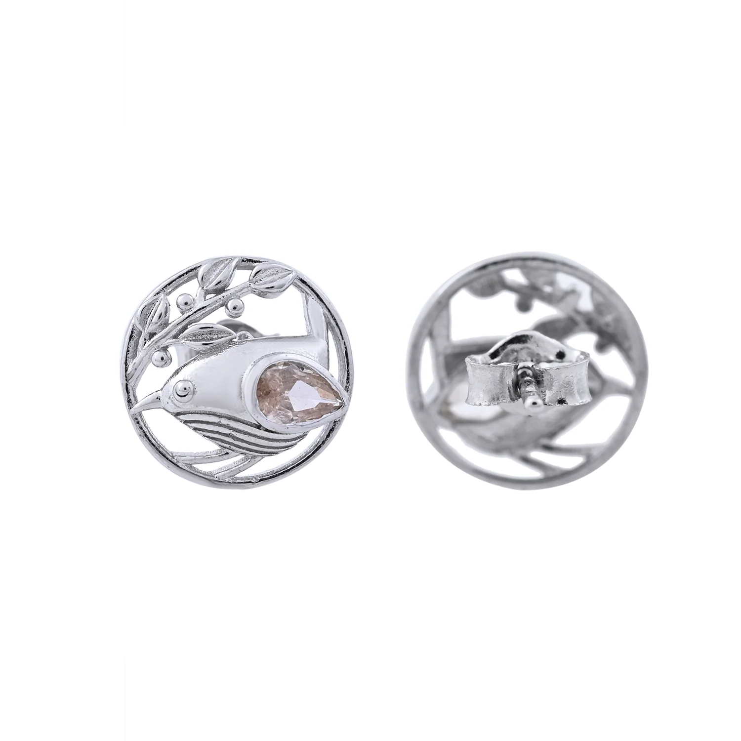 Tropical Wildlife Golden Wing Bird Sterling Silver Stud Earrings - Image 5