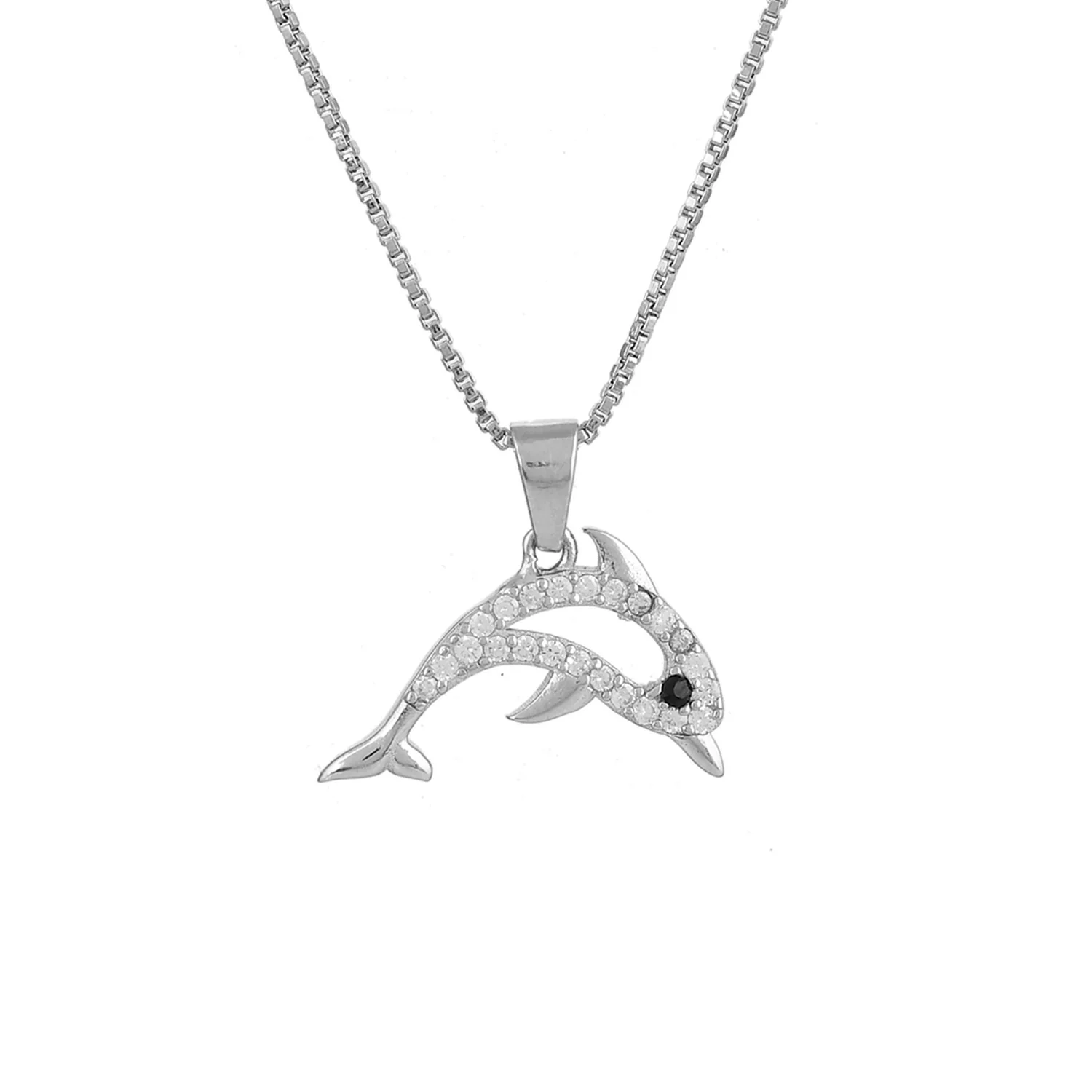 Tropical Wildlife Shimmer  Sterling Silver Dolphin Pendant - Image 3