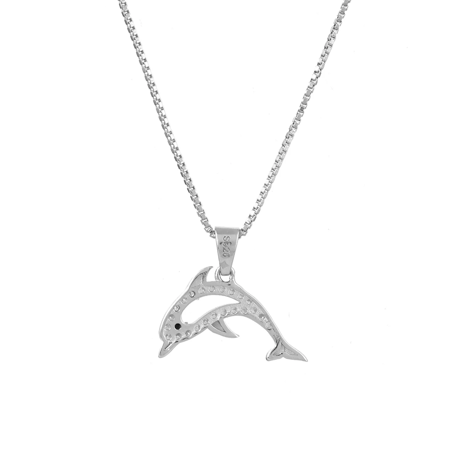 Tropical Wildlife Shimmer  Sterling Silver Dolphin Pendant - Image 5