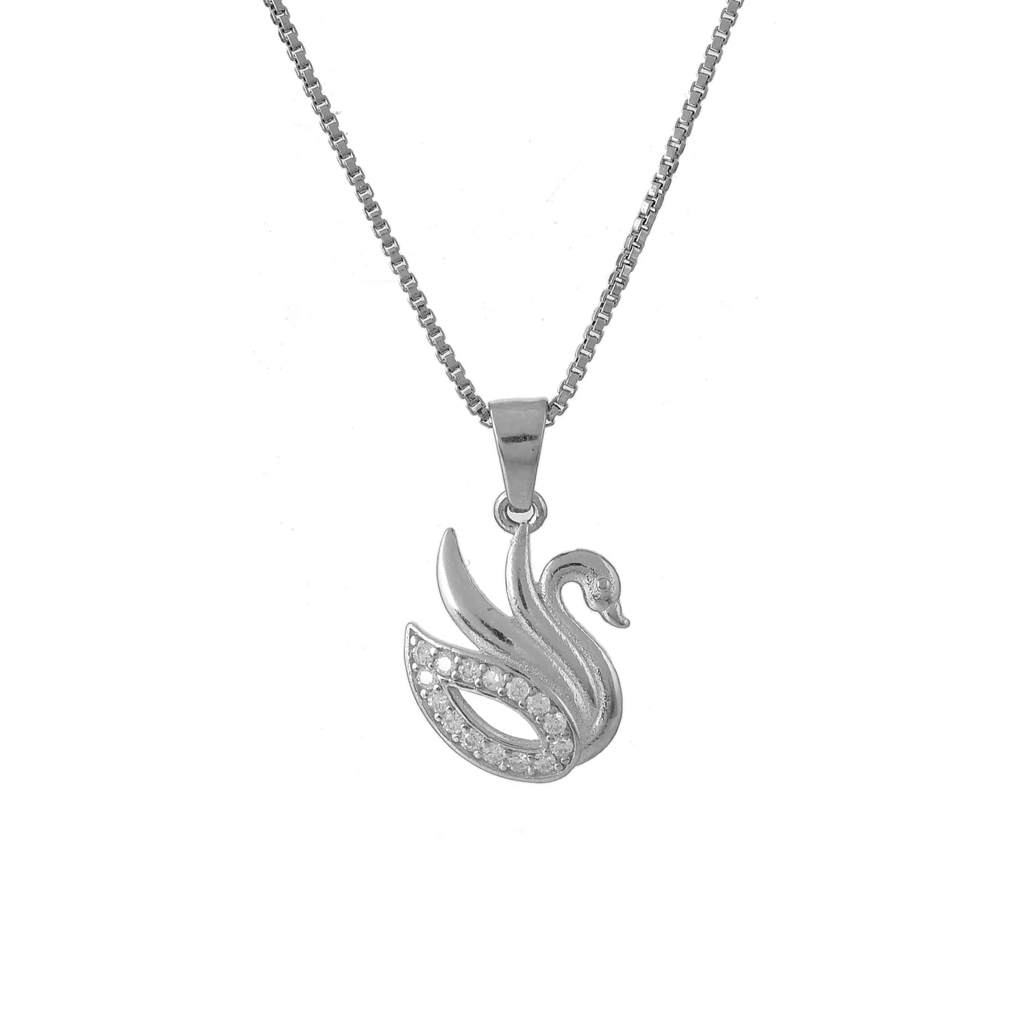 Tropical Wildlife Silver Swan Sterling Silver Pendant - Image 3