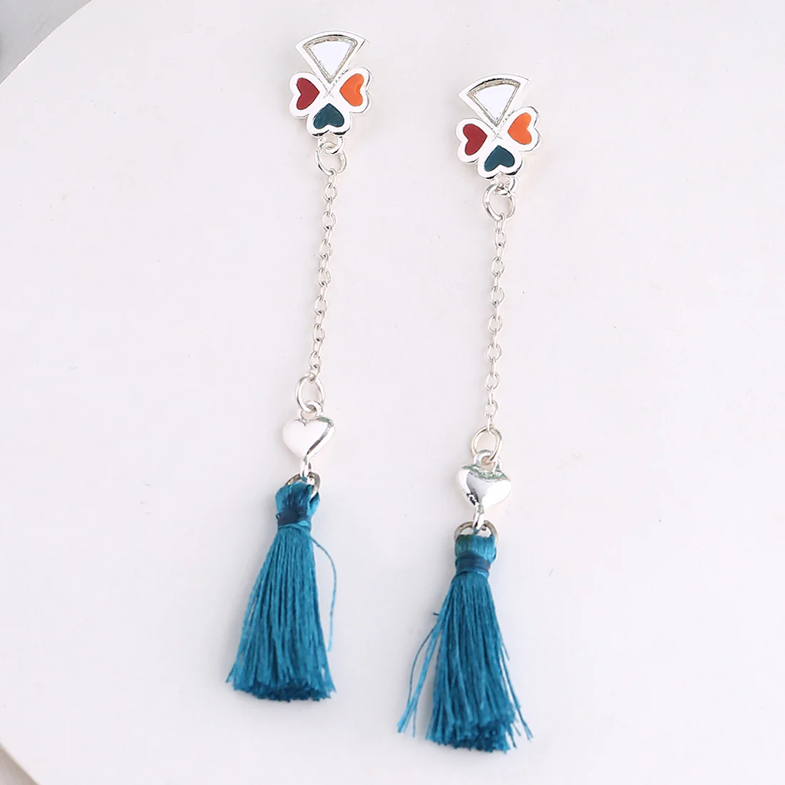 Truck Art Clover Leaf Enameled Drop Earrings