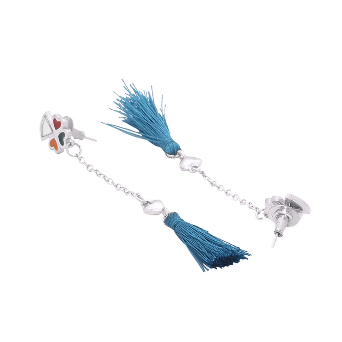 Truck Art Clover Leaf Enameled Drop Earrings - Image 4