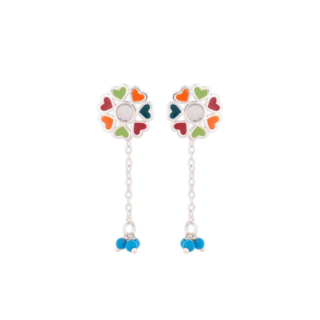 Truck Art Colourful Floral Motif Earrings - Image 3