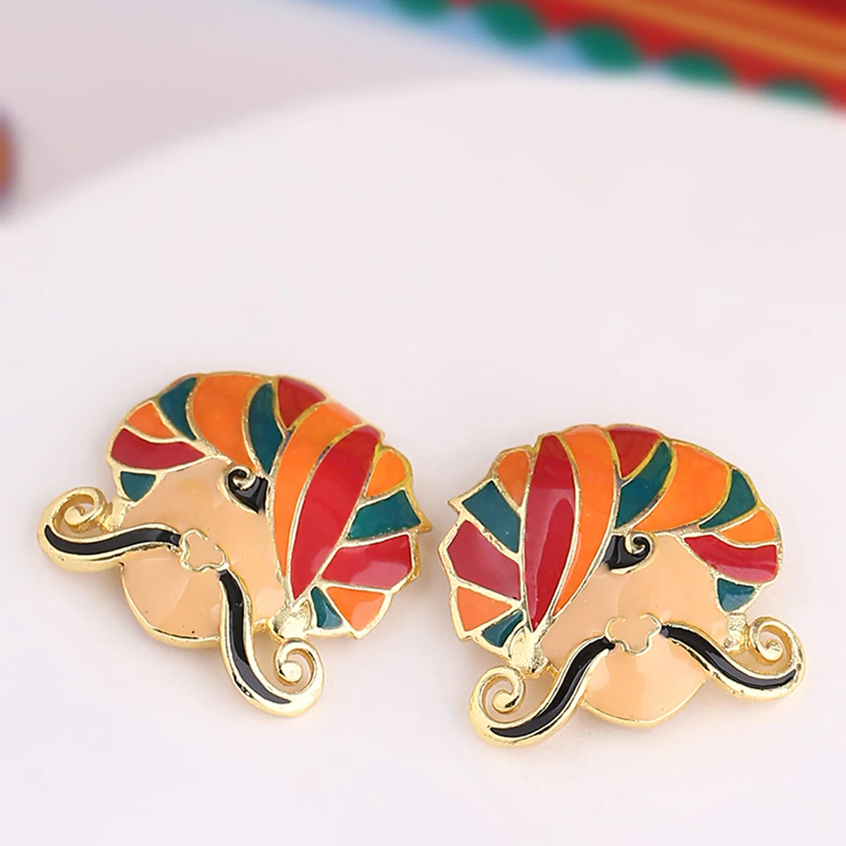 Truck Art Ethnic Man Stud Earrings