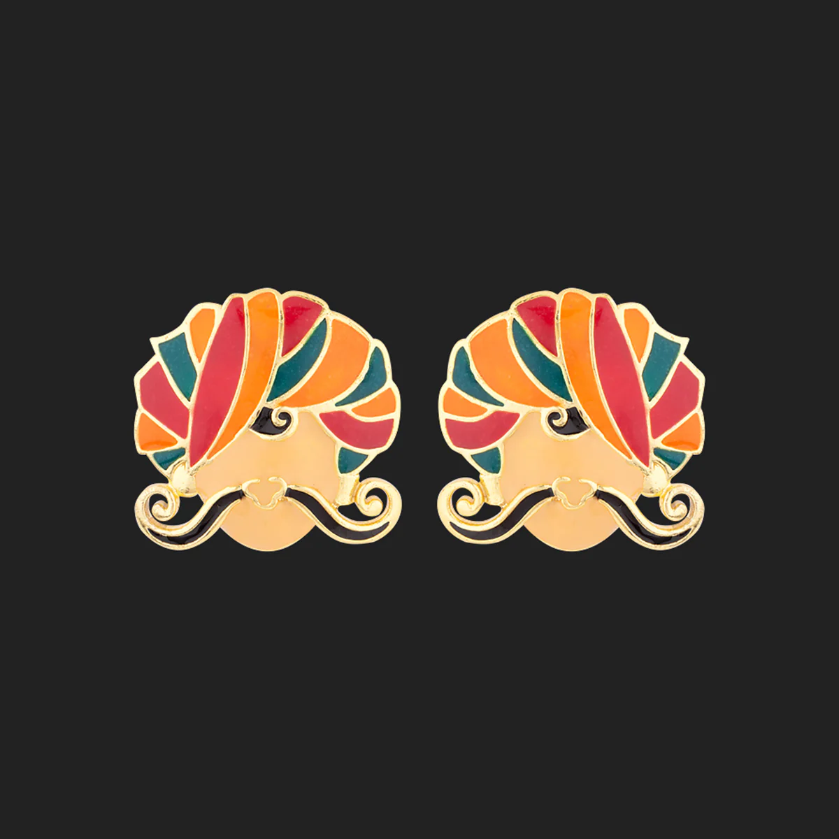 Truck Art Ethnic Man Stud Earrings - Image 3