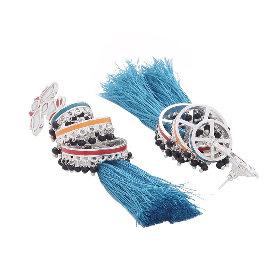 Truck Art Floral Motif Ethnic Lampshade Earrings - Image 4