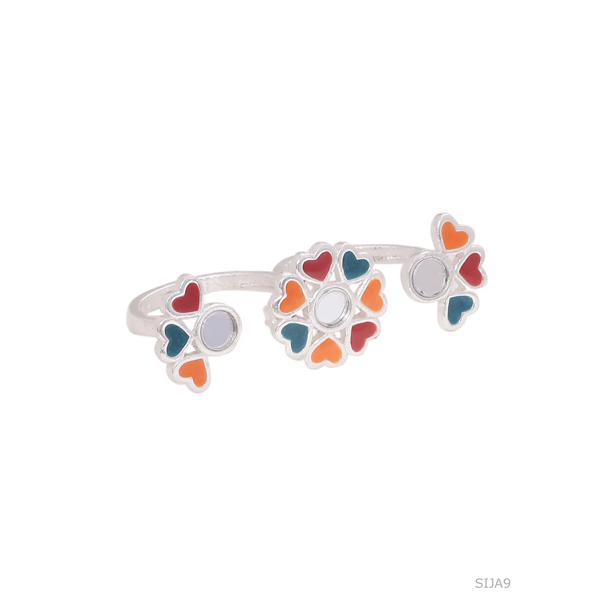 Truck Art Floral Motifs Dual-Finger Ring - Image 3