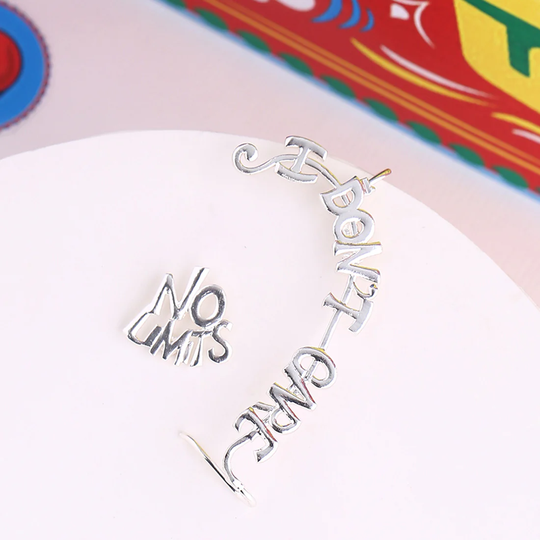 Truck Art I Don't Care-No Limit Lettering Earrings