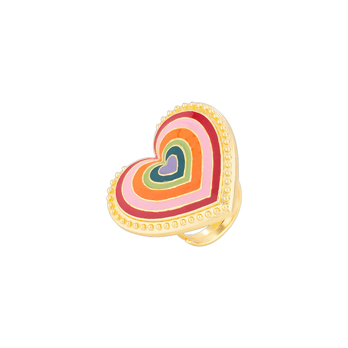 Truck Art Kaleidoscope Heart Statement Ring - Image 3