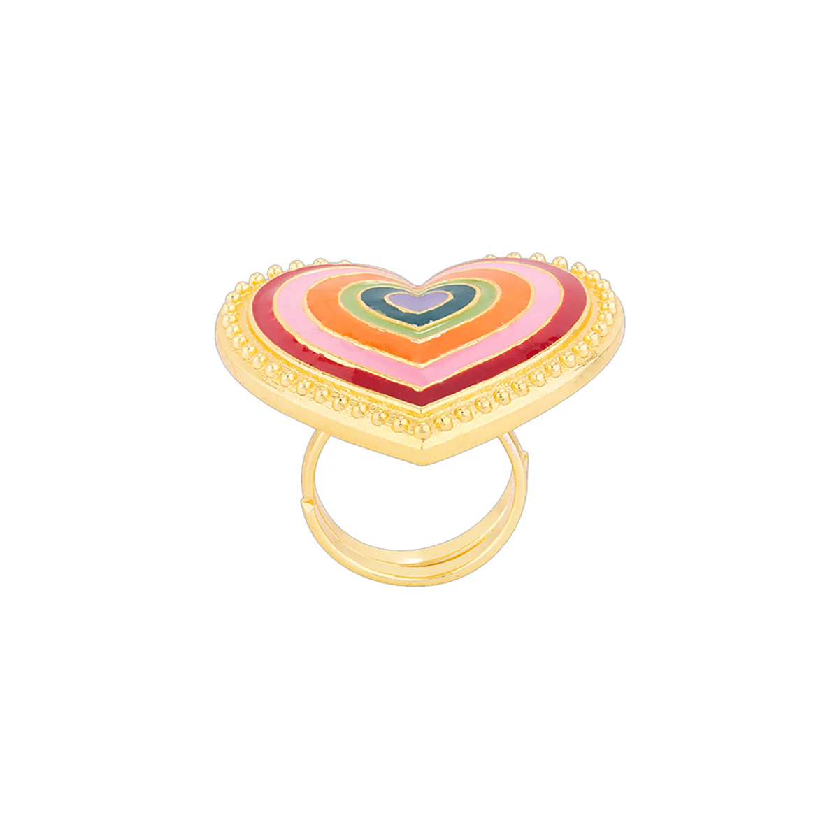 Truck Art Kaleidoscope Heart Statement Ring - Image 4
