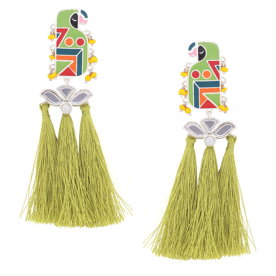 Truck Art Parrot Motifs Earrings - Image 2