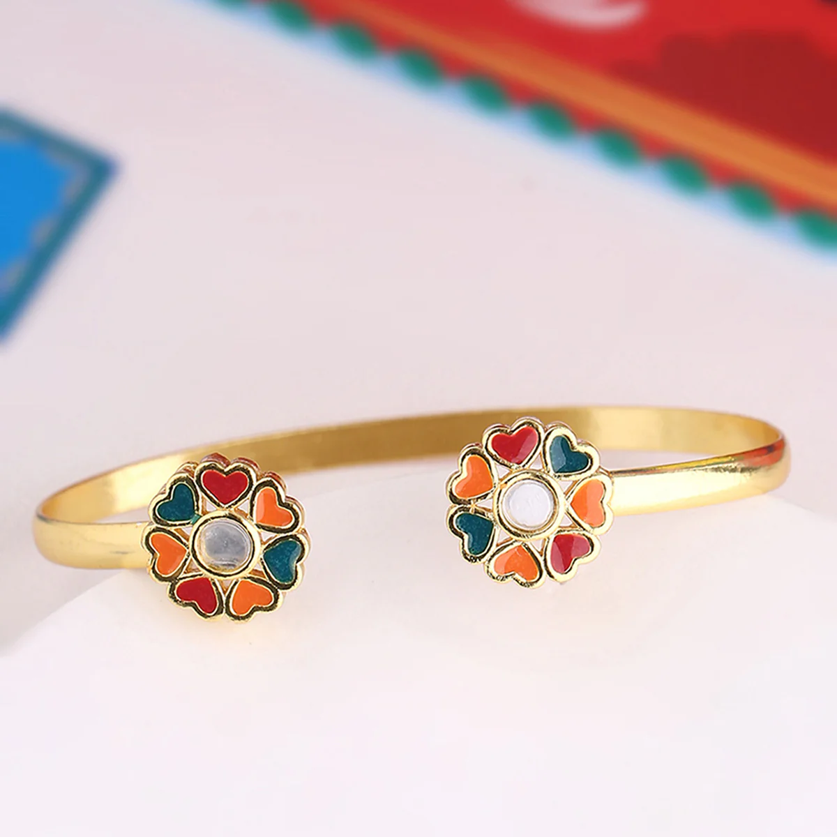 Truck Art Rangoli Motifs Cuff Bracelet