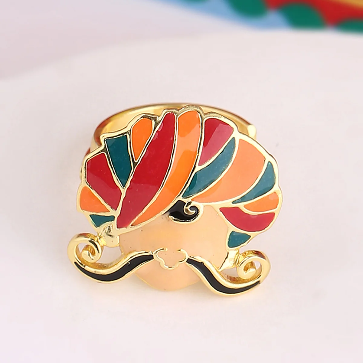 Truck Art Turbaned Man Statement Ring