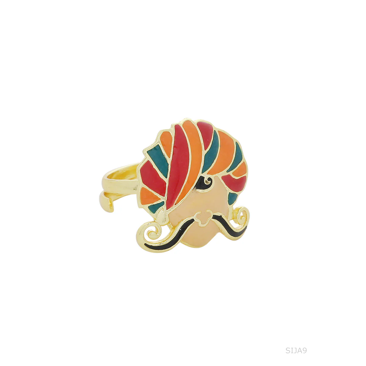 Truck Art Turbaned Man Statement Ring - Image 3